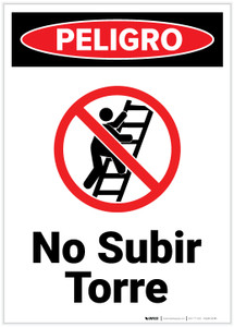 Danger: No Climbing Tower Spanish - Label