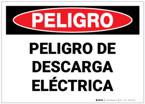 Danger: Electrical Hazard Spanish - Label