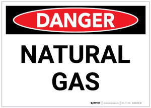 Danger: Natural Gas Warning - Label