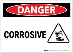 Danger: Corrosive With Icon - Label