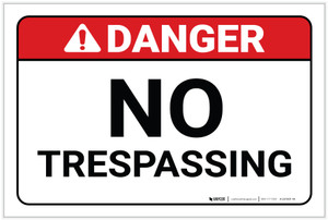 Danger: No Trespassing ANSI - Label