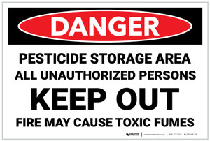 Danger: Pesticide Storage Area Keep Out - Label