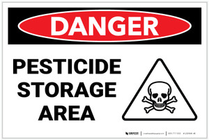 Danger: Pesticide Storage Area With Icon - Label