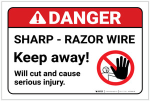 Danger: Sharp Razor Wire - Label