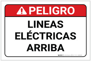 Danger: Spanish Overhead Power Lines - Label