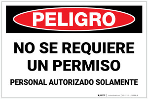 Danger: Spanish Non Permit Confined Space - Label