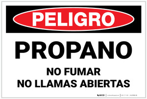 Danger: Spanish Propane No Smoking Open Flame - Label