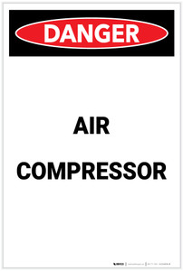Danger: Air Compressor Portrait - Label