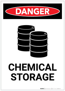 Danger: Chemical Storage with Graphic Portrait - Label