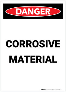 Danger: Corrosive Material Portrait - Label