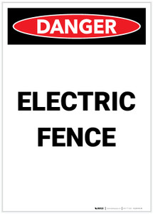Danger: Electric Fence Portrait - Label