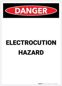 Danger: Electrocution Hazard Portrait - Label