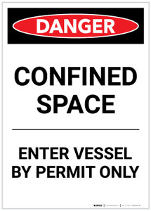 Danger: Enter Vessel Permit Only Portrait - Label