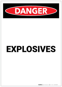 Danger: Explosives Portrait - Label