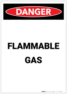 Danger: Flammable Gas Portrait - Label
