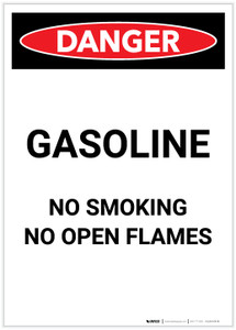 Danger: Gasoline - No Open Flame Portrait - Label