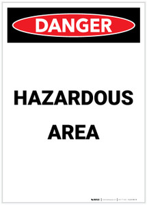 Danger: Hazardous Area Portrait - Label