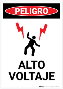 Danger: High Voltage With Graphic Spanish Portrait - Label