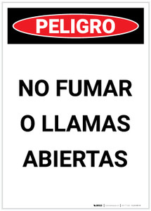Danger: No Smoking And Open Flame - Spanish Portrait - Label