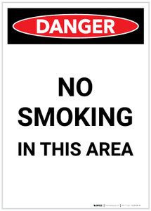 Danger: No Smoking In This Area Portrait - Label