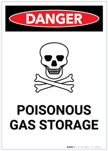 Danger: Poisonous Gas Storage with Icon Portrait - Label