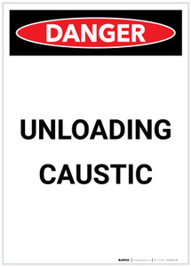 Danger: Unloading Caustic Portrait - Label
