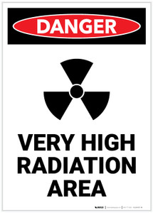Danger: Very High Radiation Area with Icon Portrait - Label