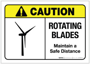 Caution: Rotating Blades ANSI - Label
