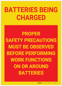 Caution: Batteries Being Charged - Label