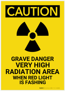 Caution: Grave Danger High Radiation Area - Label
