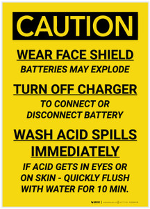 Caution: Battery Acid Procedure - Label