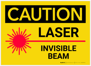 Caution: Laser Invisible Beam - Label