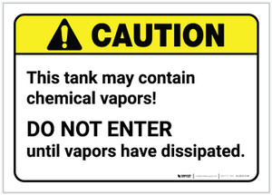 Caution: Tank May Contain Chemical Vapors ANSI - Label