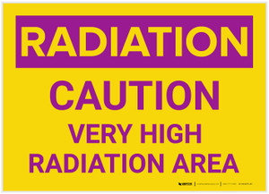 Caution: Very High Radiation Area - Label