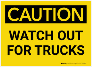 Caution: Watch Out For Trucks - Label