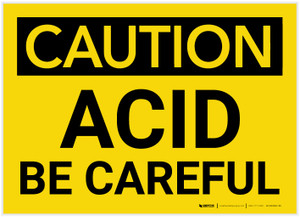 Caution: Acid - Be Careful - Label