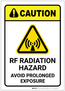 Caution: RF Radiation Hazard Avoid Prolonged Exposure With Graphic - Label