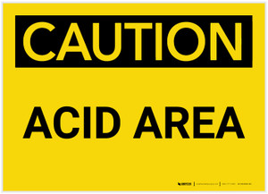 Caution: Acid Area - Label