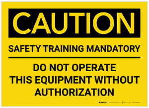 Caution: Safety Training Mandatory - Label