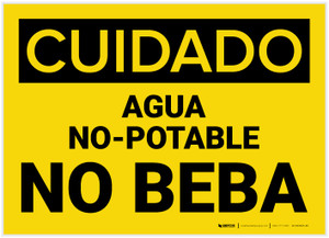 Caution: Non Potable Water Do Not Drink Spanish - Label
