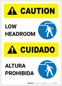 Caution: Low Headroom Bilingual Spanish - Label