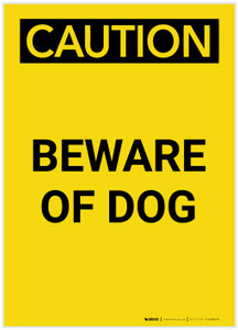 Caution: Beware of Dog Portrait - Label