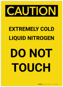 Caution: Extremely Cold Liquid Nitrogen Portrait - Label