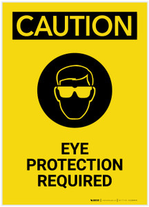 Caution: Eye Protection Required Portrait - Label