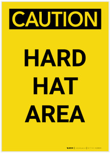 Caution: Hard Hat Area Portrait - Label