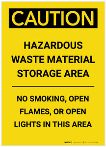 Caution: Hazardous Waste Material Storage Area Portrait - Label Caution: Hazardous Waste Material Storage Area Portrait - Label