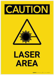 Caution: Laser Area with Hazard Graphic Portrait - Label