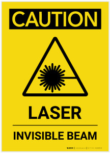 Caution: Laser Invisible Beam Portrait - Label