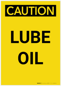 Caution: Lube Oil Portrait - Label