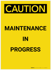 Caution: Maintenance In Progress Portrait - Label